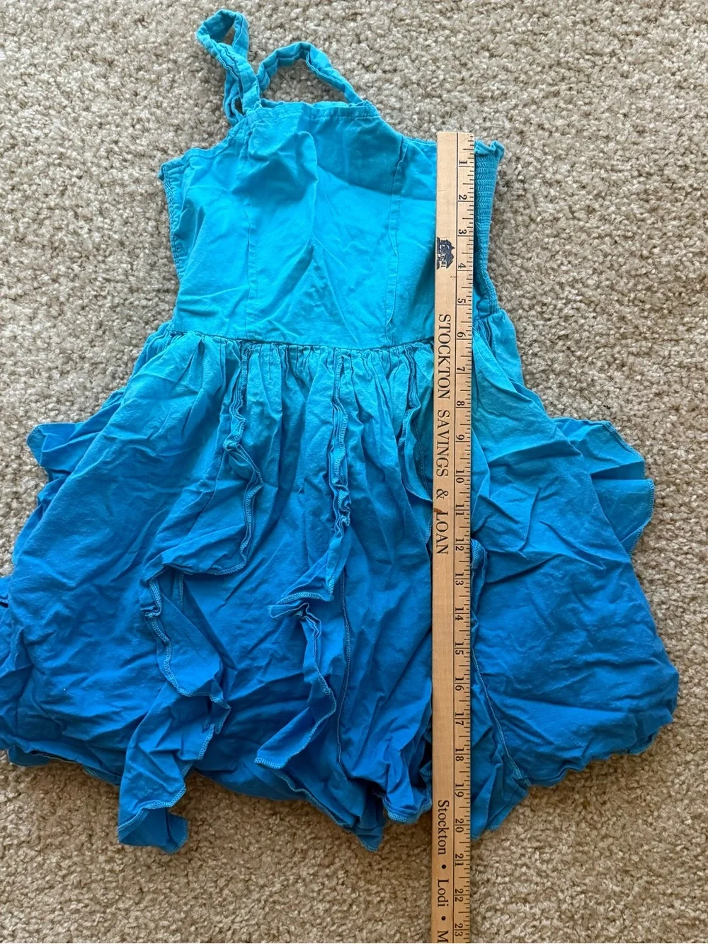 Fabkids ombre turquoise blue teal kid dress 8-10 years old Ruffle Tulle
